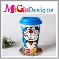 Custom Design OEM Großhandel Keramik Becher mit Deckel